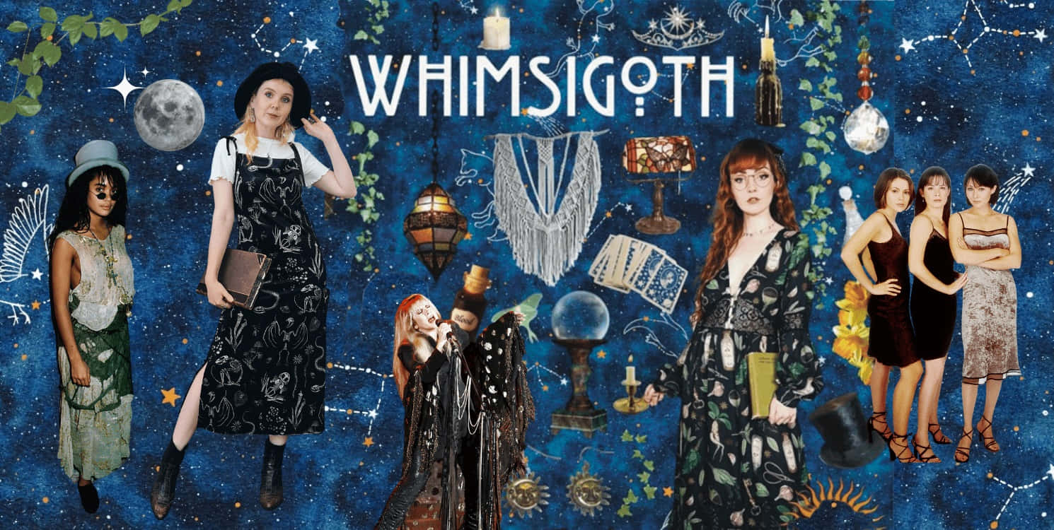 Whimsigoth Collage Fashion Style Wallpaper