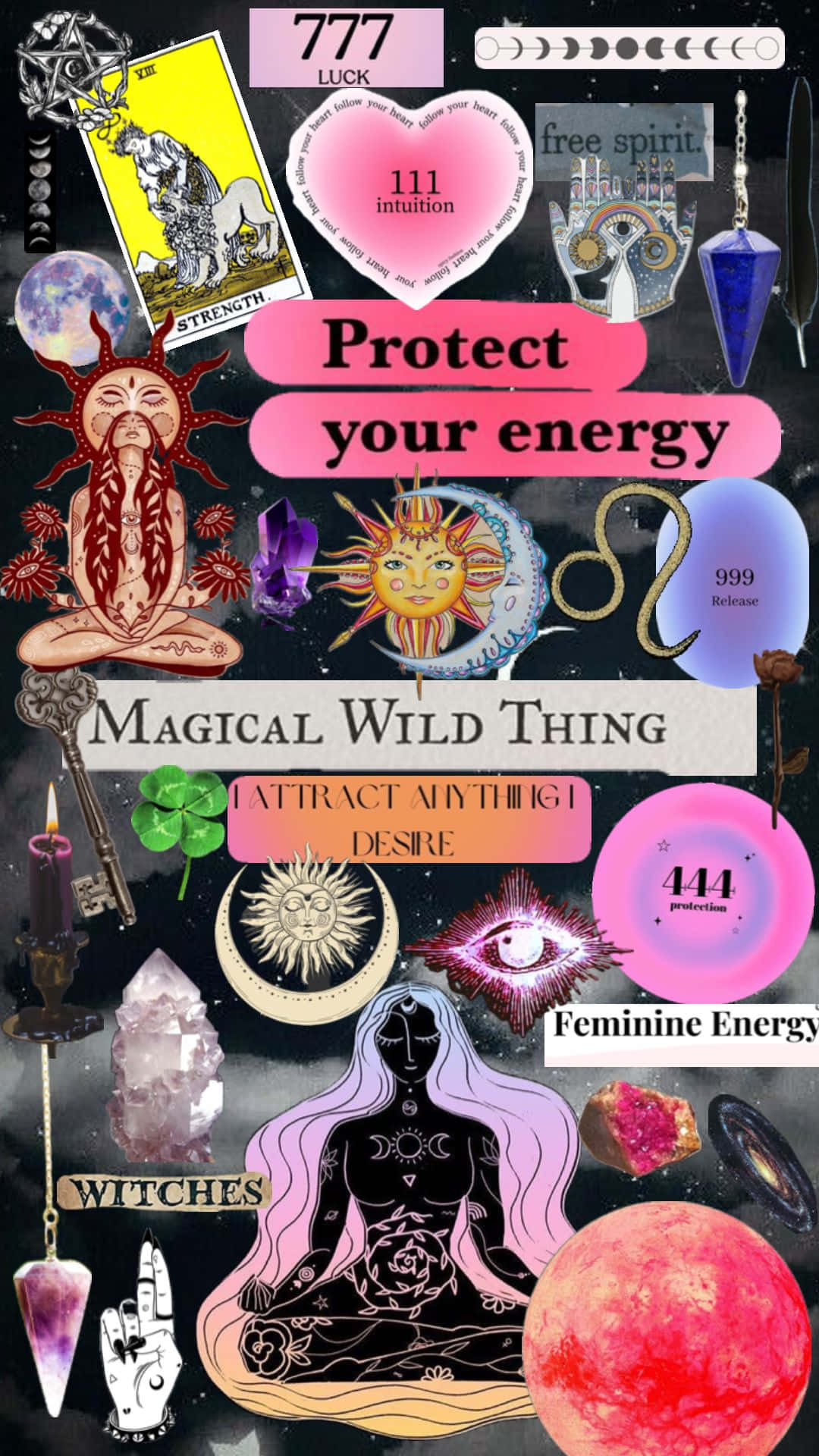 Whimsigoth Energy Protection Collage Wallpaper