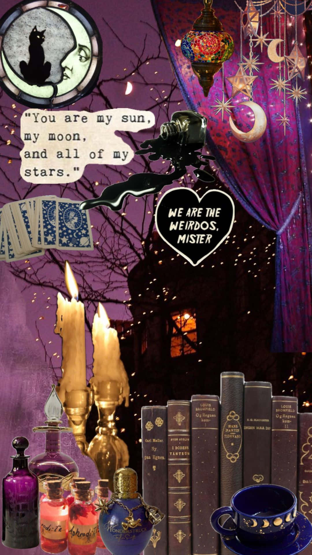 Whimsigoth Inspired Collage Wallpaper