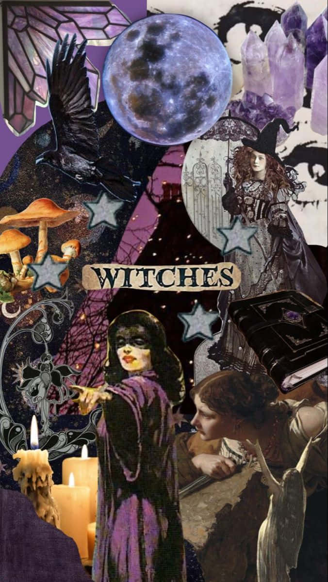 Whimsigoth Witches Collage Wallpaper