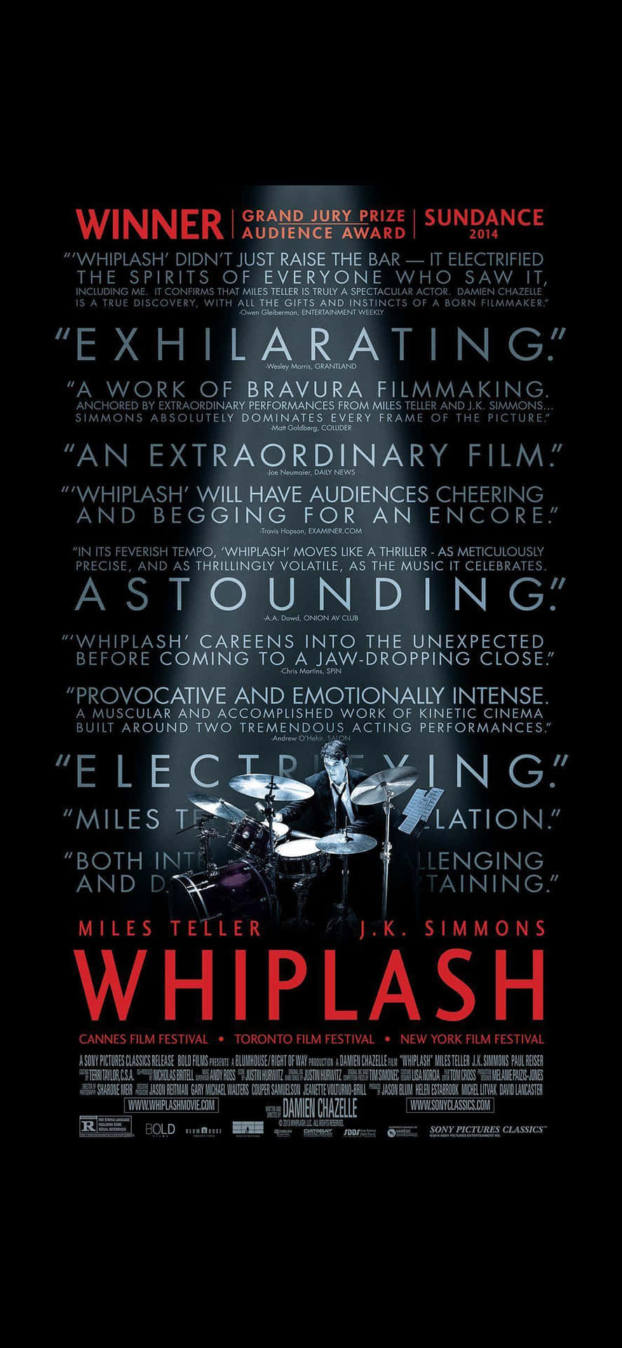Whiplash Movie Poster Wallpaper
