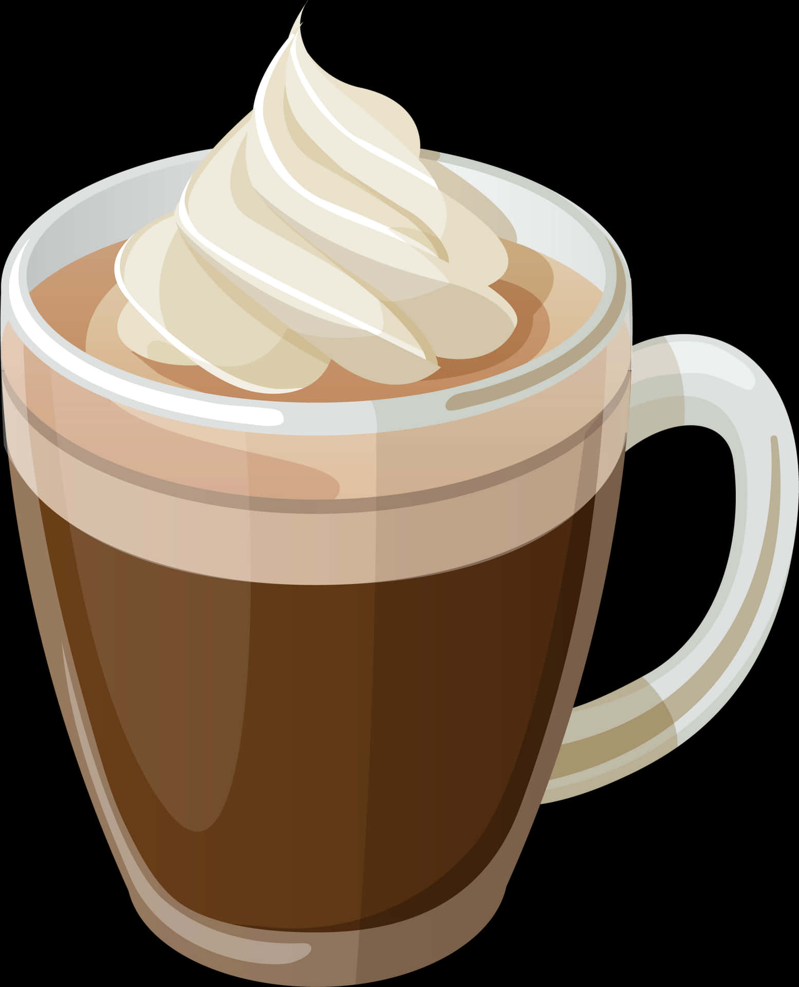 Whipped Cream Topped Coffee Illustration PNG