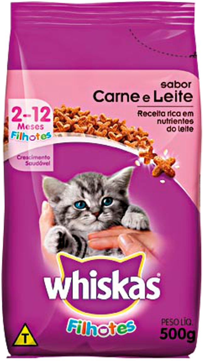 Whiskas Kitten Food Package Carnee Leite PNG
