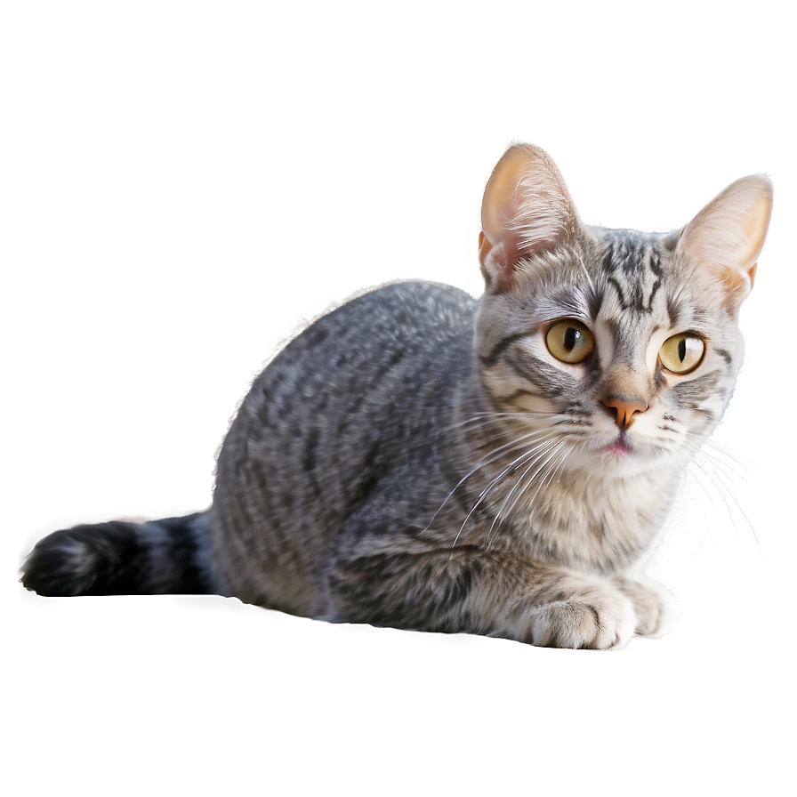 Whiskered Grey Cat Png 06252024 PNG