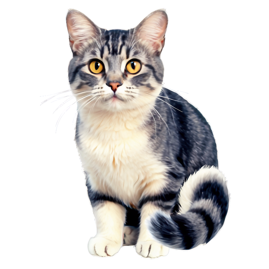 Whiskered Grey Cat Png 06252024 PNG