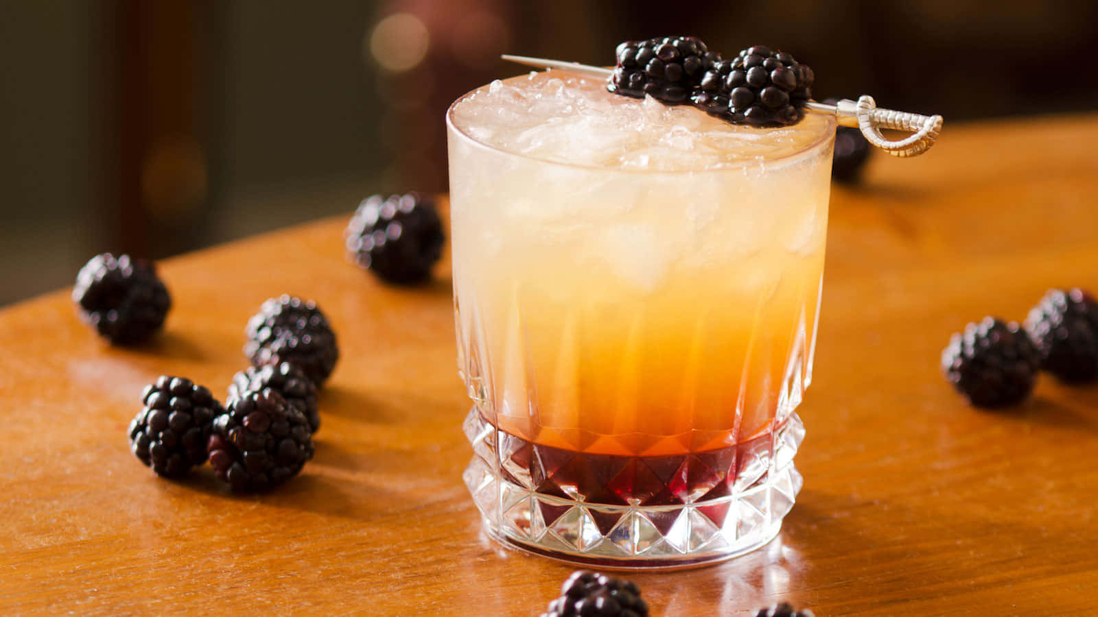 Whiskey Cocktail With Blackberry Wallpaper