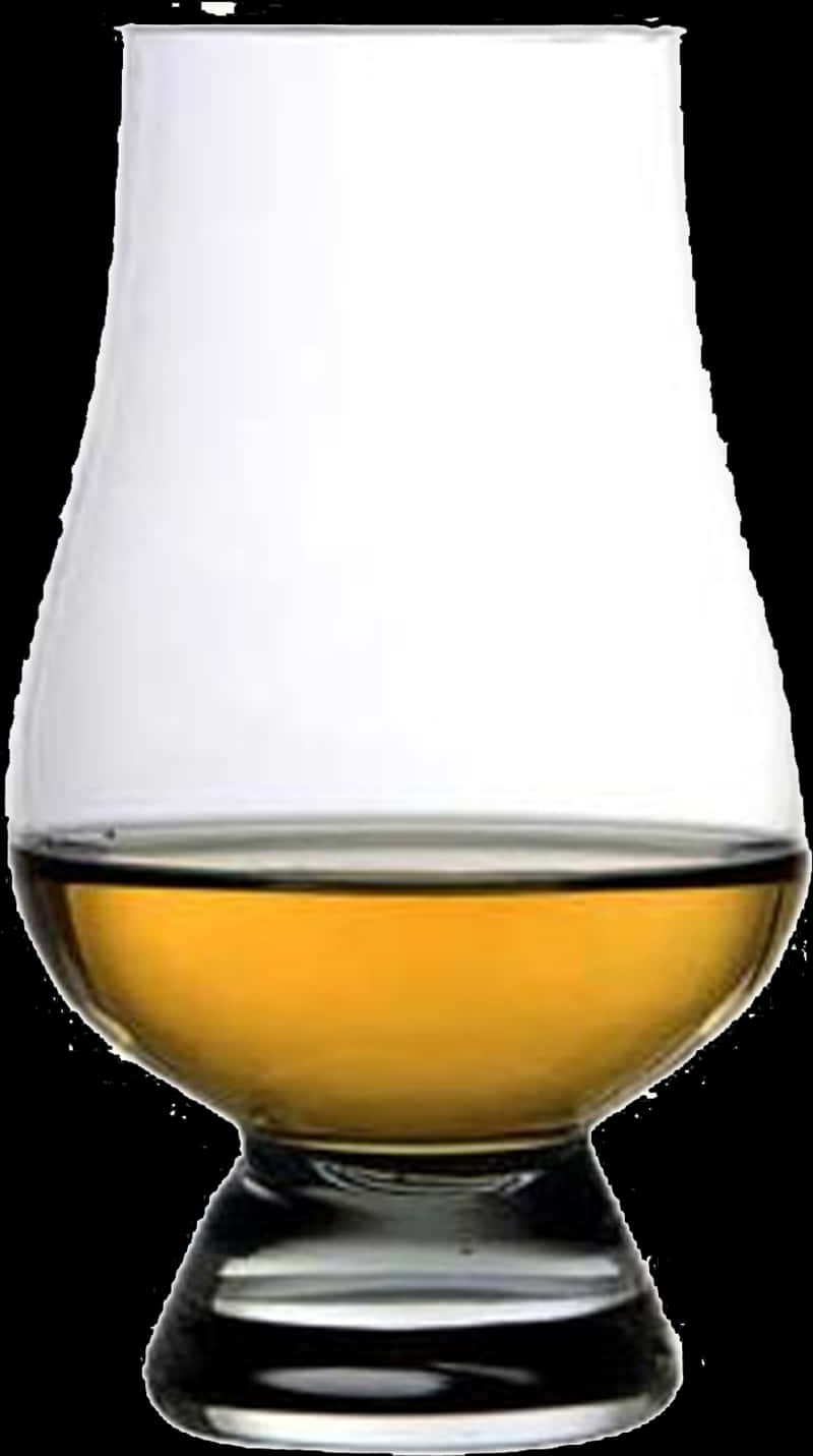 Whiskey Glass With Amber Liquid PNG