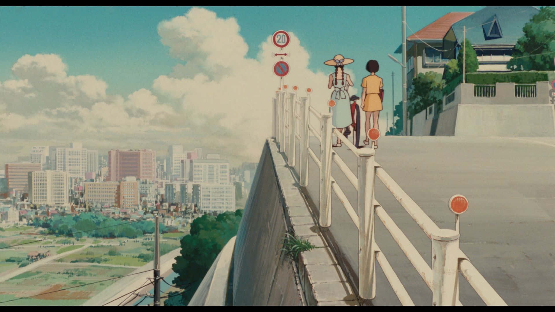 Shizuku and Seiji exploring the city in Whisper of the Heart Wallpaper