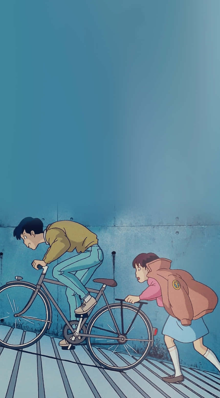 Shizuku and Seiji in a magical moment from Whisper Of The Heart Wallpaper
