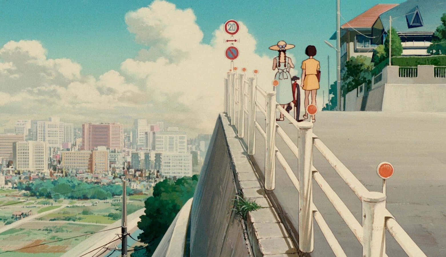 Hvisk af hjertet Anime Bygning Scene Tapet Wallpaper
