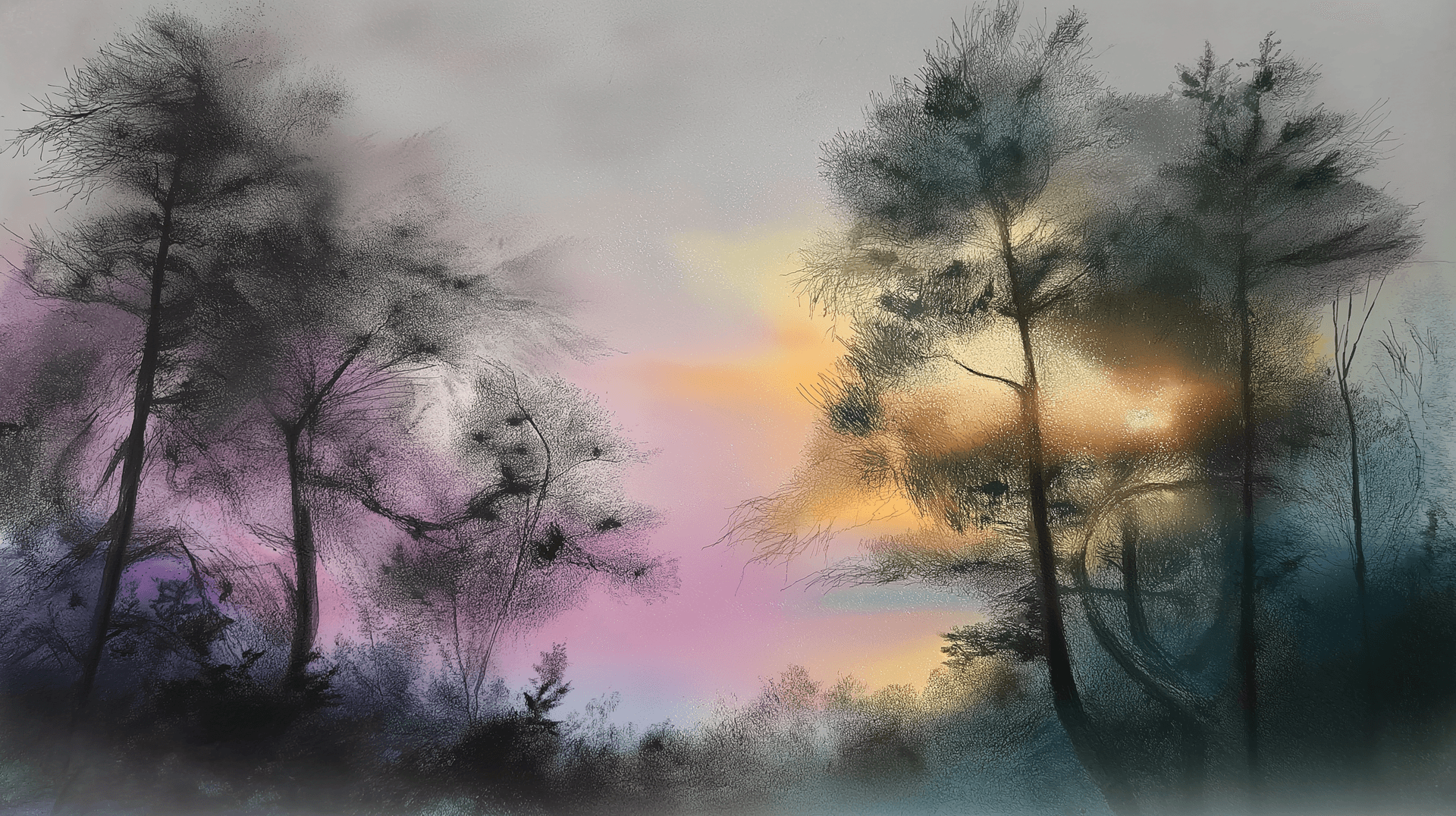 Whispering Forest Dawn Wallpaper