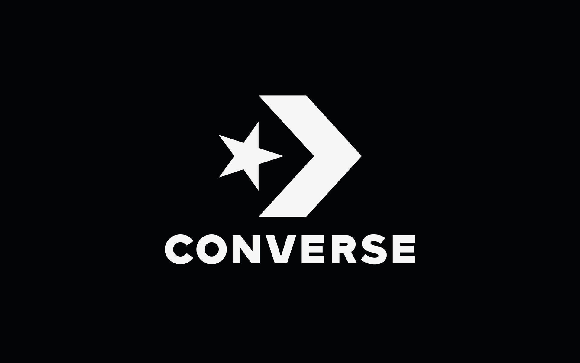 Iconic Converse logo on white background Wallpaper