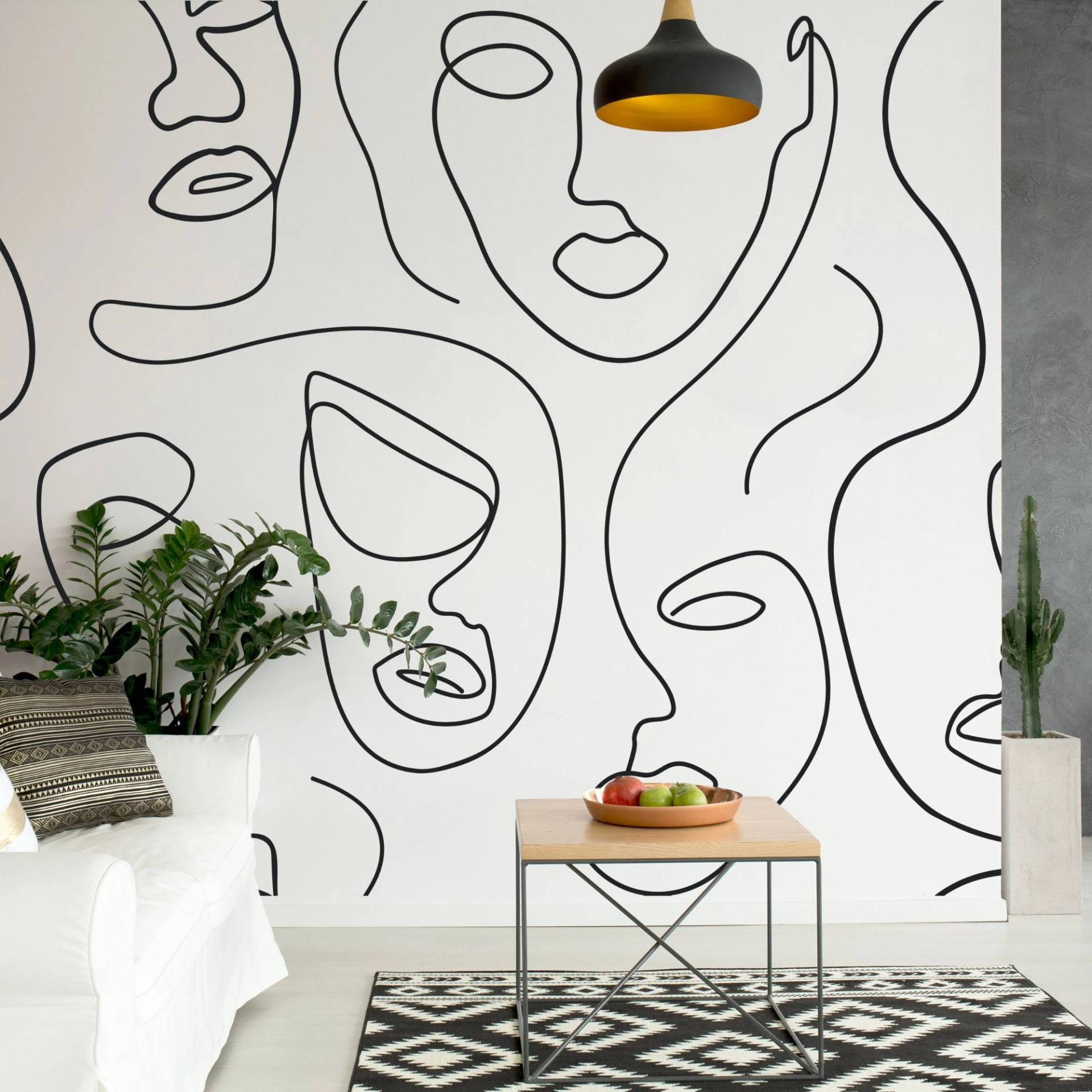 White Abstract Interior Design Wallpaper