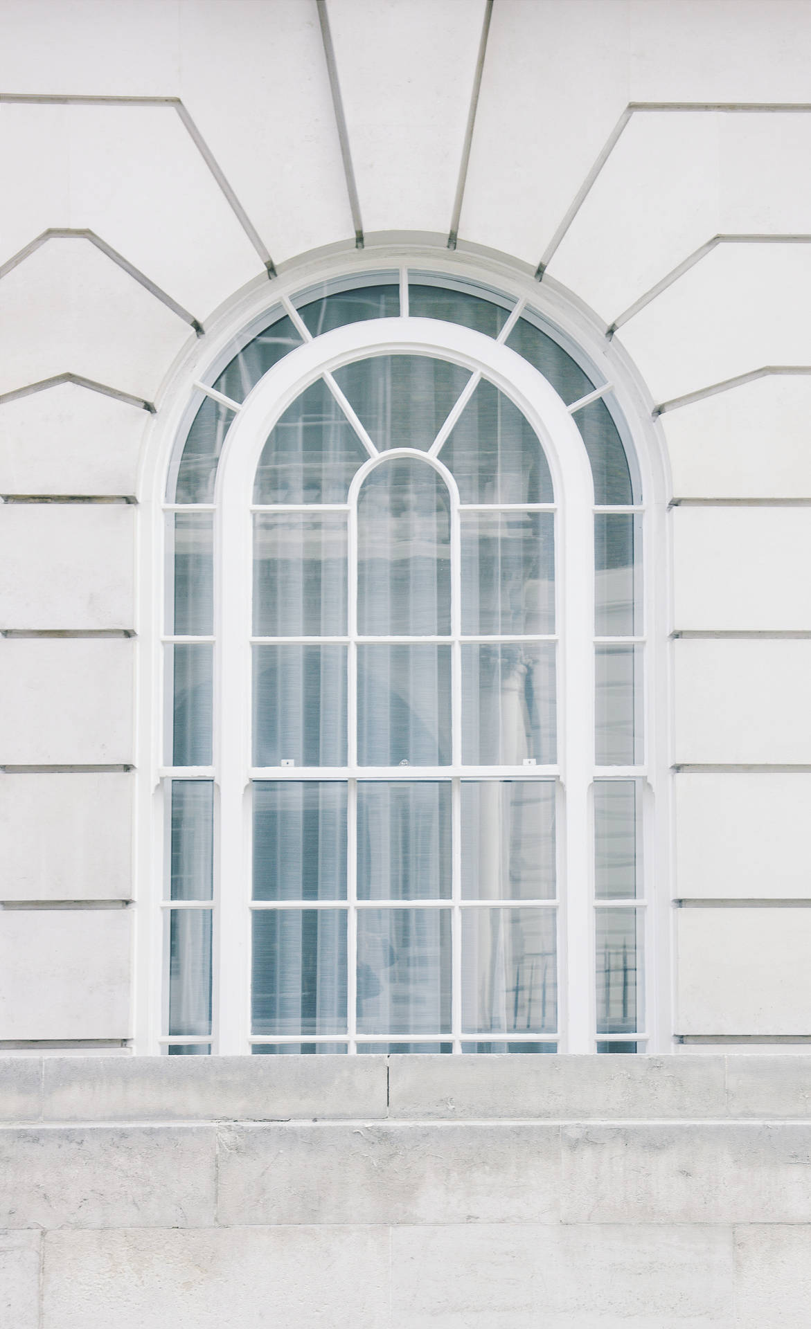 White Aesthetic Arched Window Wallpaper