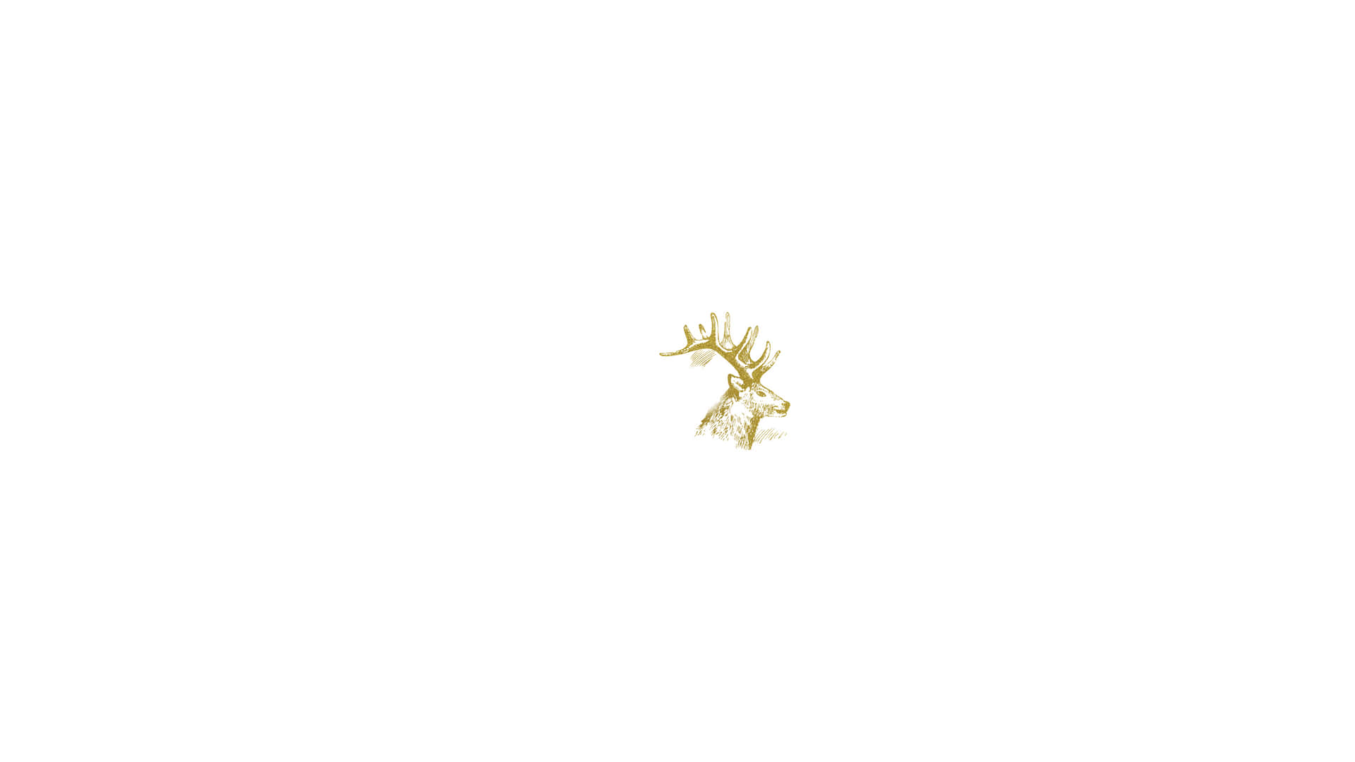 A Gold Deer Head On A White Background