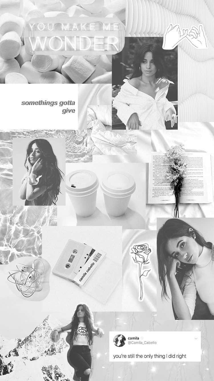 White Aesthetic Collage Camila Cabello Background
