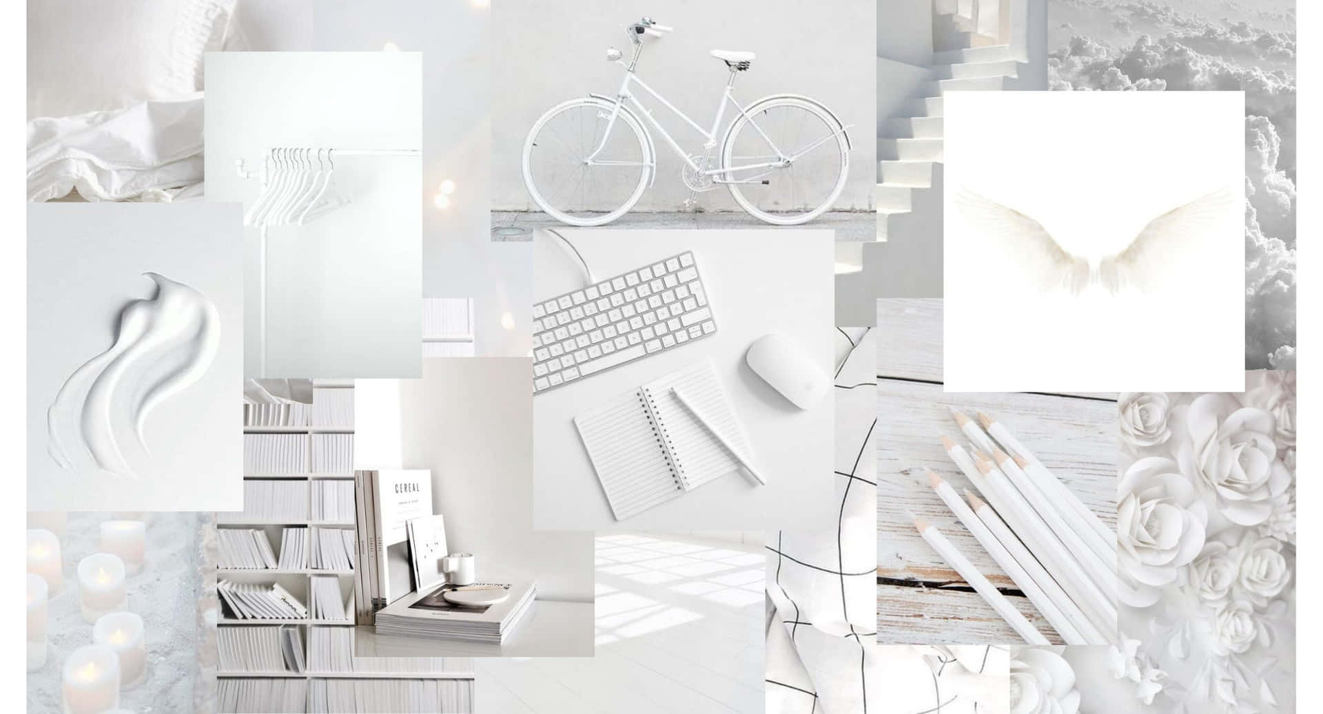 Stay Productive with an All White Aesthetic Laptop Wallpaper