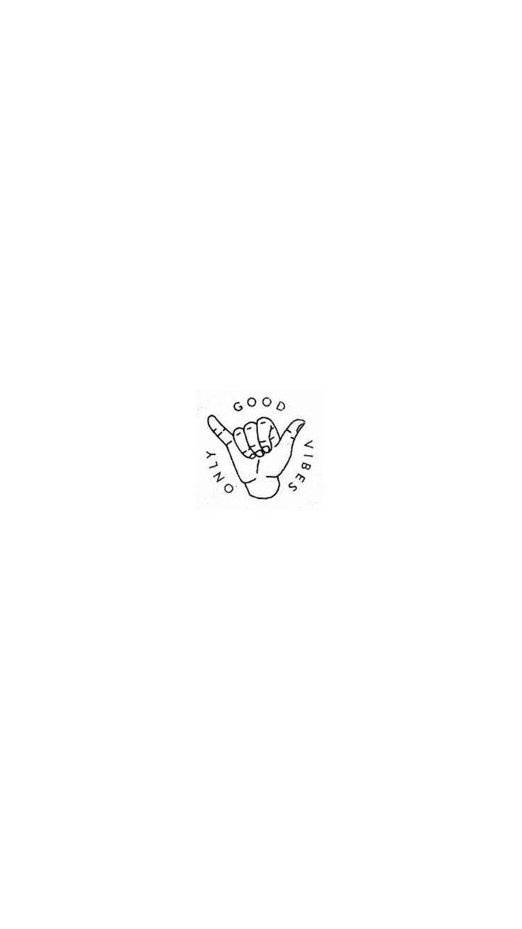 Weißeästhetische Tumblr-gute-schwingungen-nur Handzeichen Wallpaper