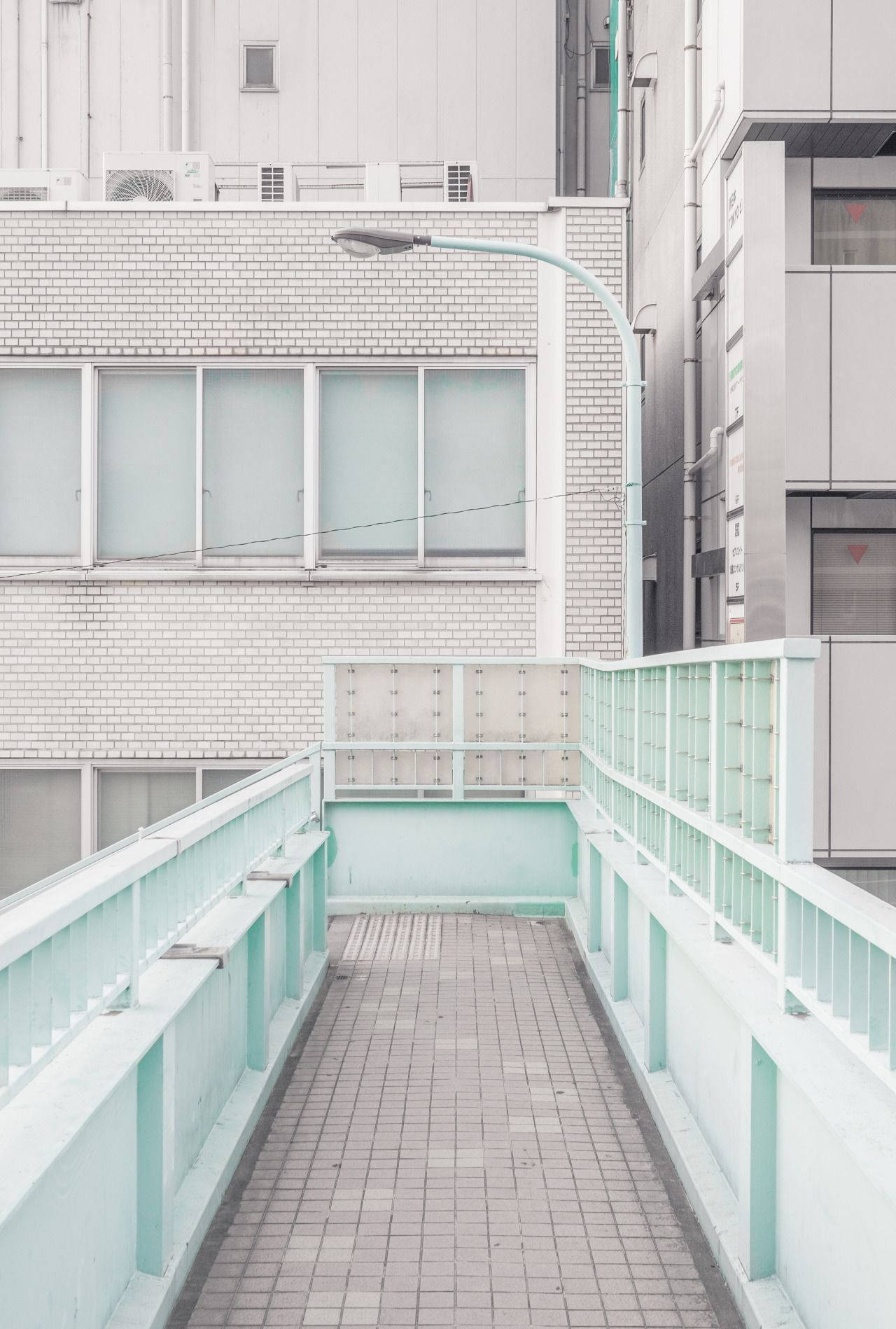 White Aesthetic Tumblr Japanese Pedestrian Bridge Wallpaper