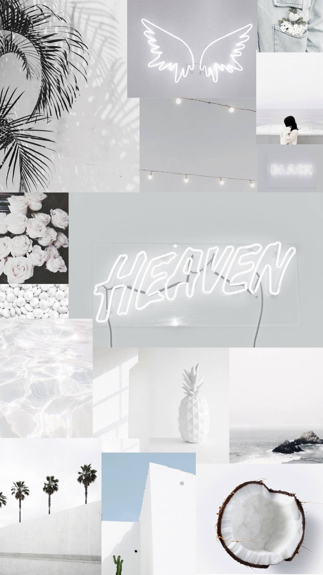 White Aesthetic Tumblr Portrait Collage Wallpaper