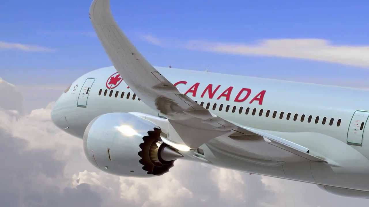 Aviónblanco De Air Canada Sobre Las Nubes Fondo de pantalla