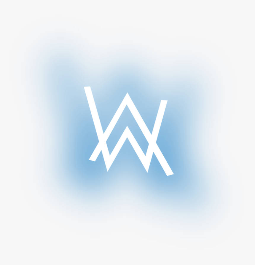 White Alan Walker Logo With Blue Background Wallpaper