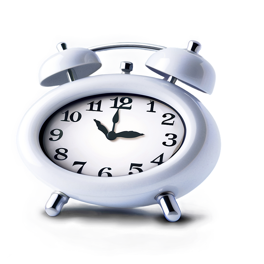 White Alarm Clock Png 05252024 PNG