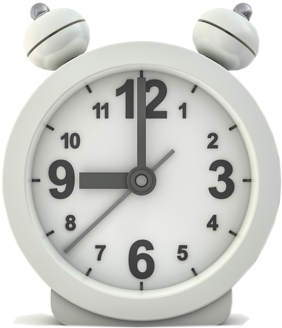 White Alarm Clock3 D Render PNG