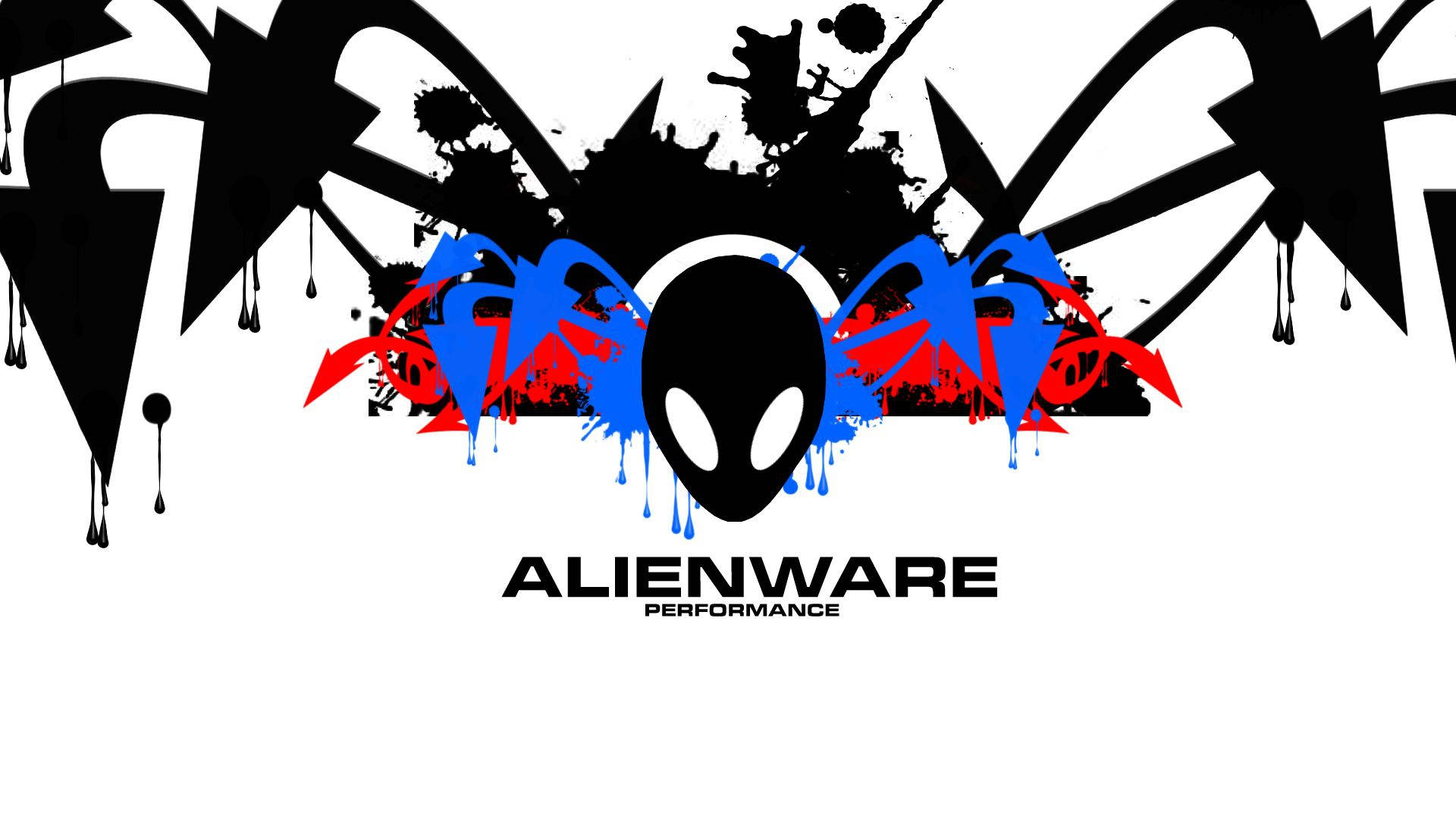 White Alienware Abstract Wallpaper