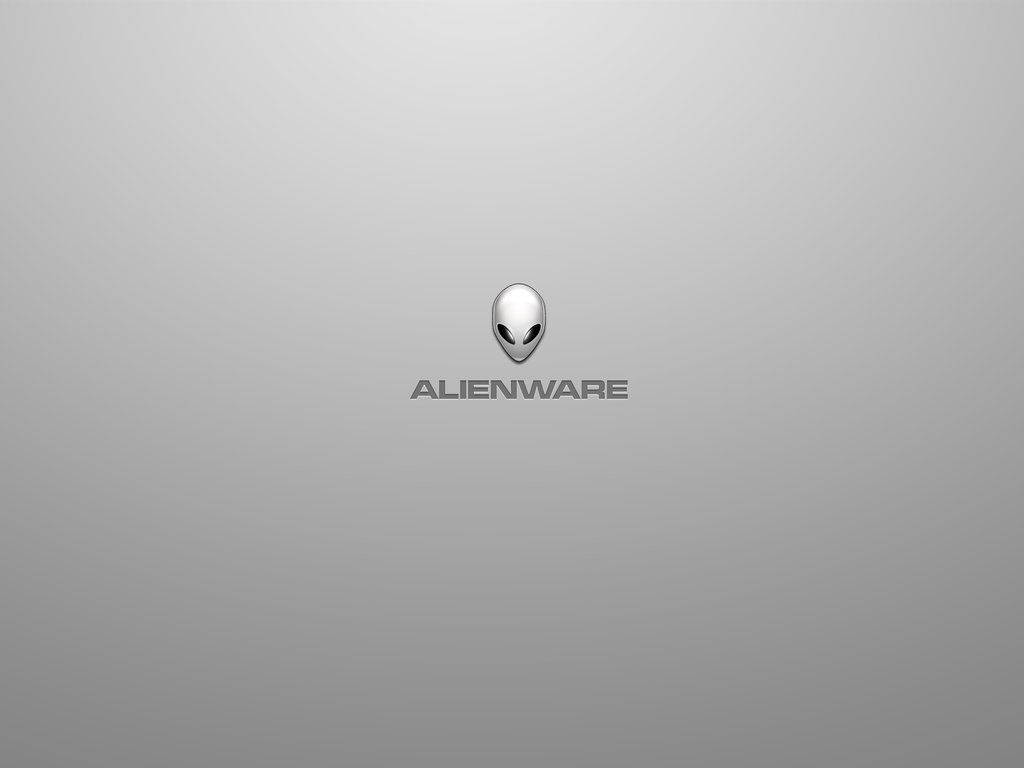 White Alienware In Gray Wallpaper