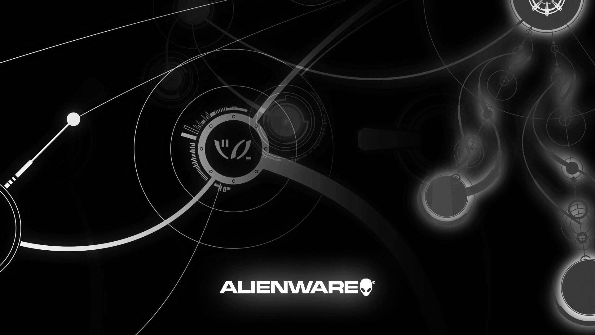 White Alienware Wordmark In Black Theme Wallpaper