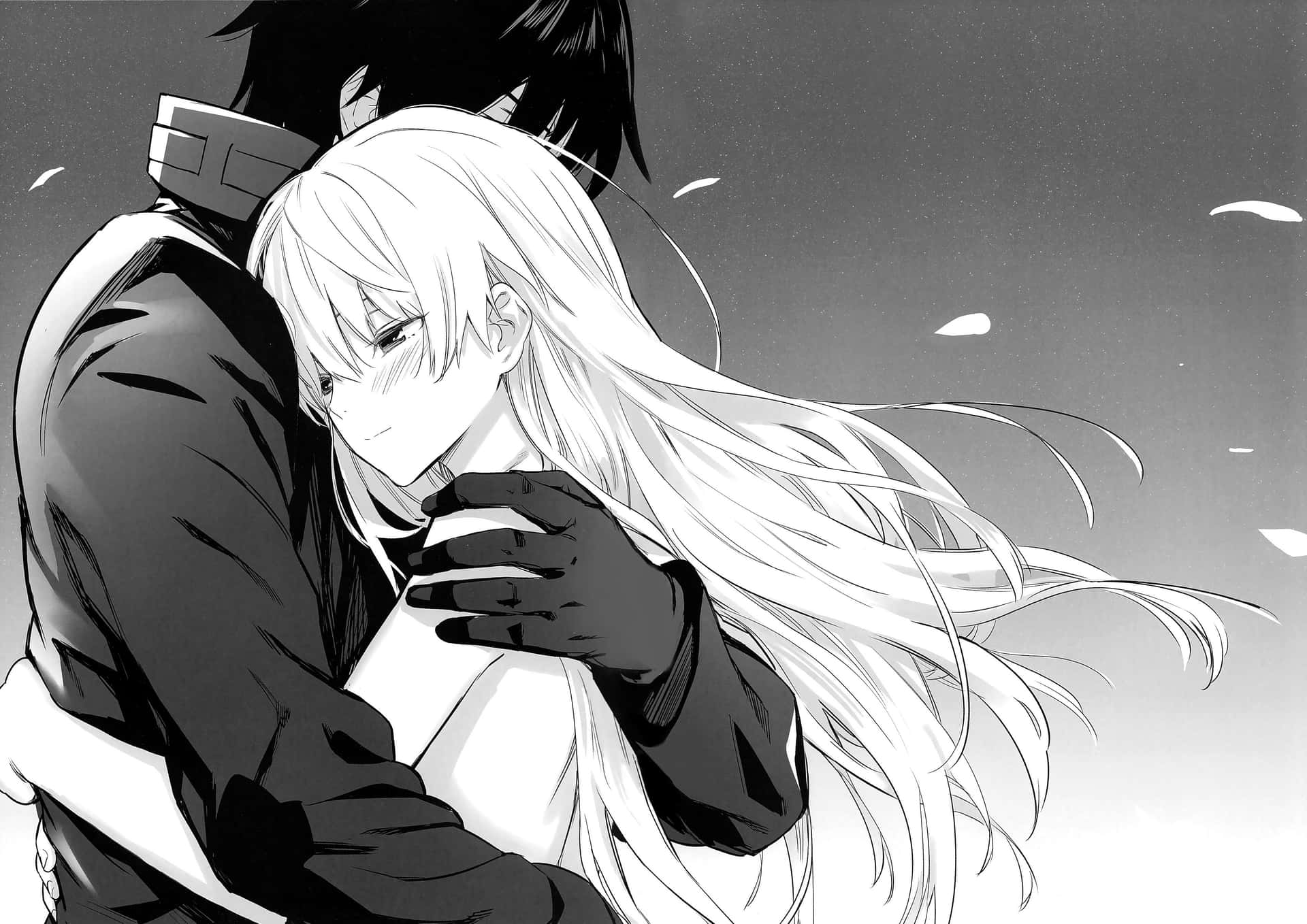 black and white anime couple gif  WiffleGif