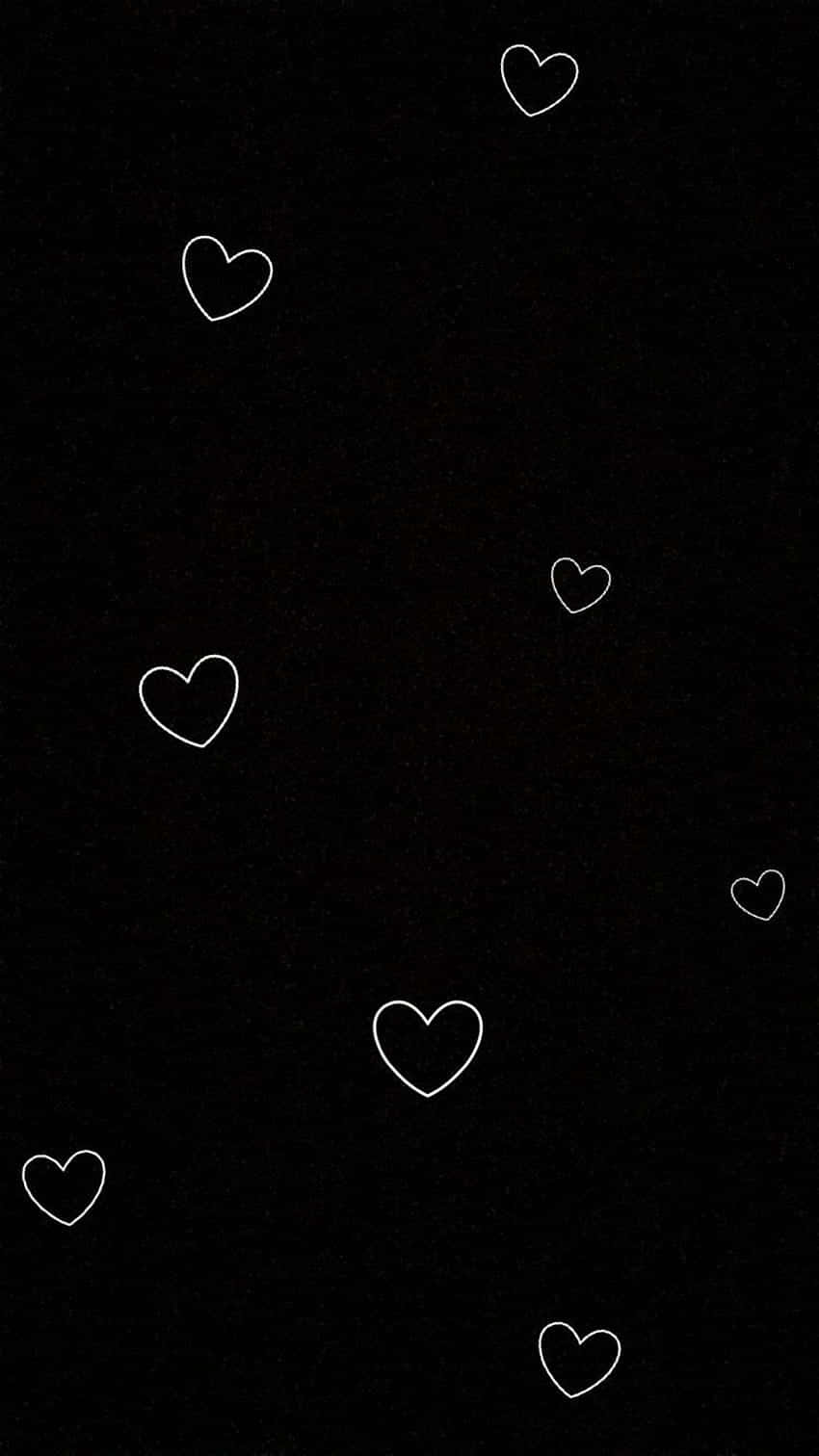White And Black Heart Iphone Pattern Wallpaper