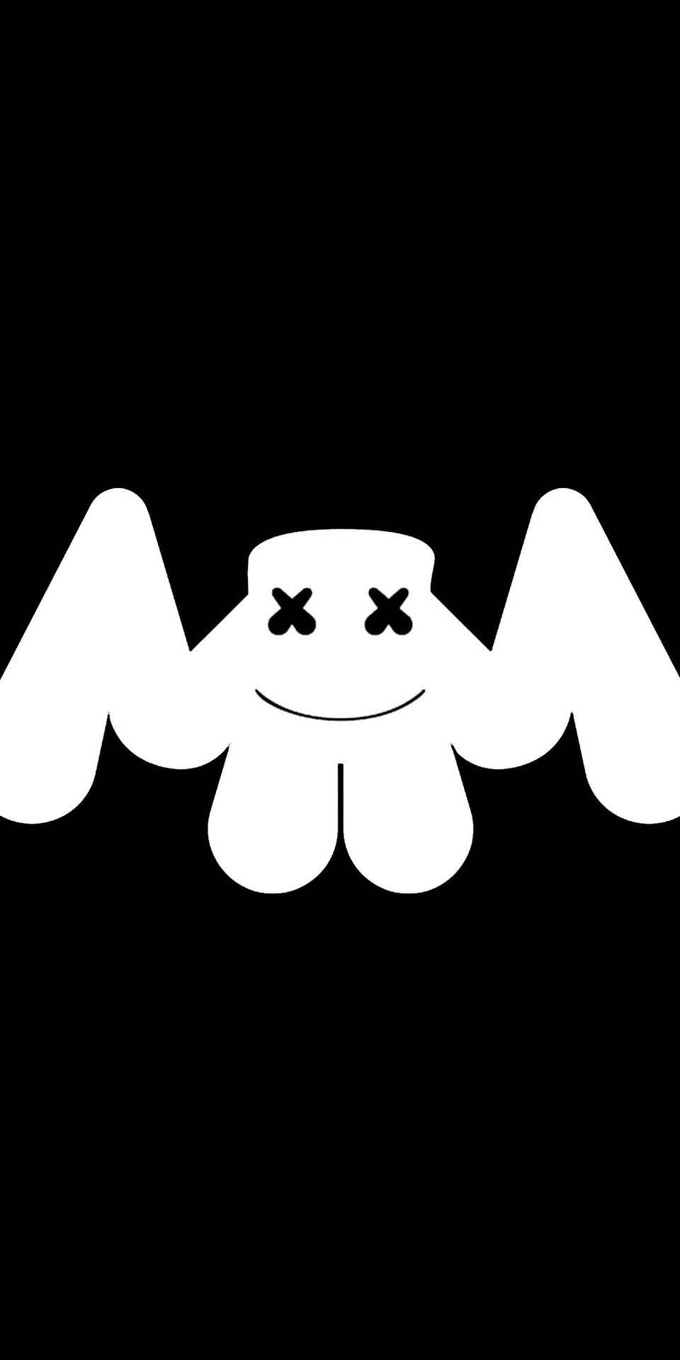 White And Black Marshmello With Arms Wallpaper