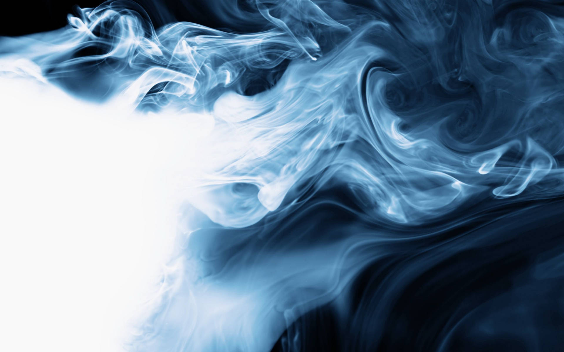 Enigmatic Fusion of White and Blue Smoke Wallpaper