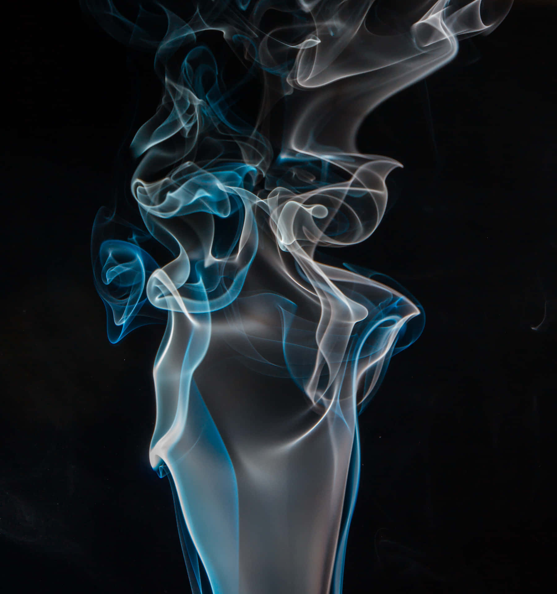 White and Blue Smoke Portrait Wallpaper