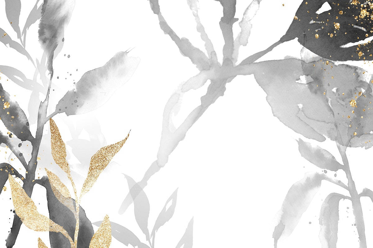White And Gold Ink Art Wallpaper