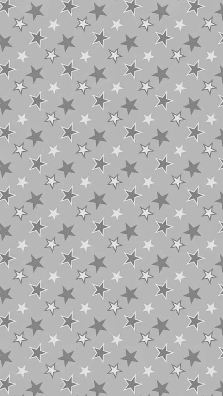 White And Gray Cute Stars Graphic Art Wallpaper