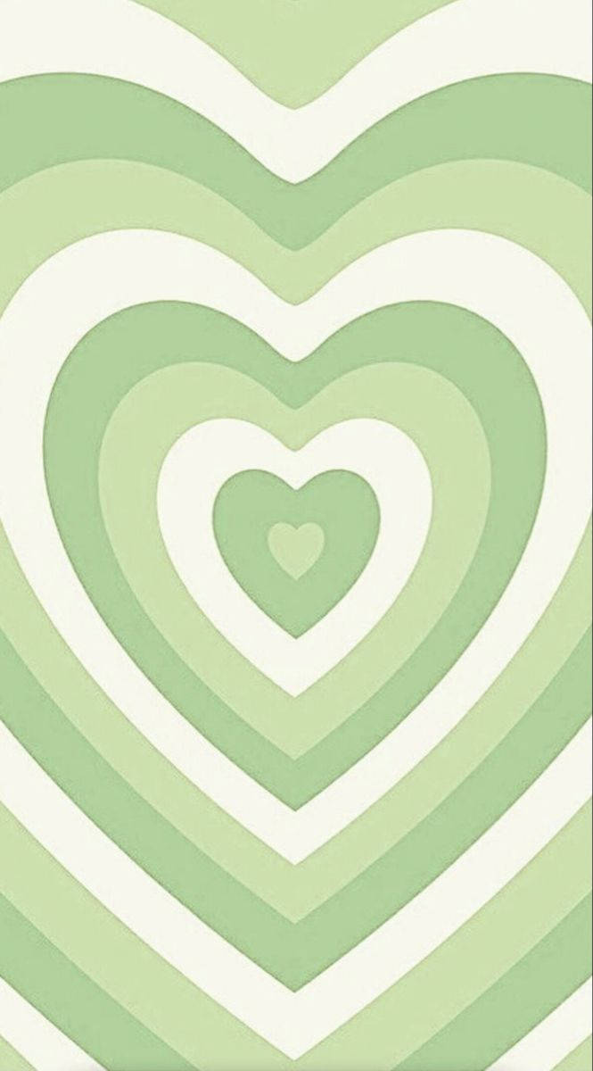 White And Green Heart Wallpaper