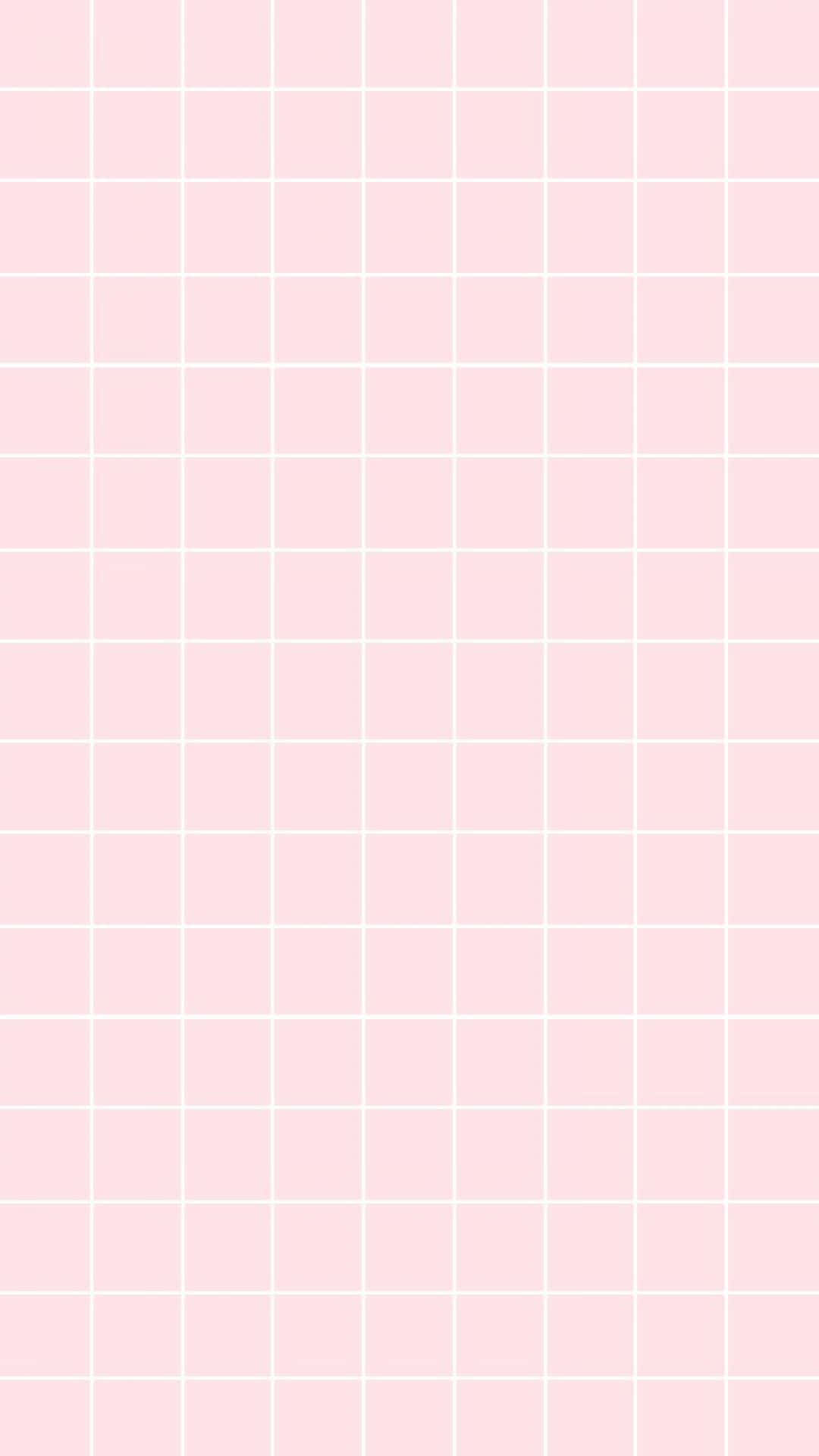 A Pink Grid Wallpaper With White Squares