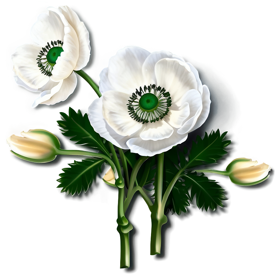 Download White Anemone Flower Png 05242024 | Wallpapers.com