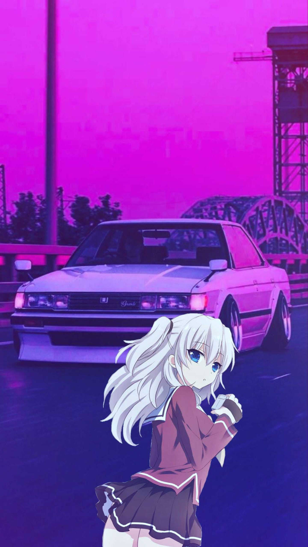 Wallpaper Girl, Auto, Design, Pink, White, Style, Girl, Wallpaper, Pink,  Honda, Honda, Creative, Art, Art, Anime, Photoshop images for desktop,  section стиль - download