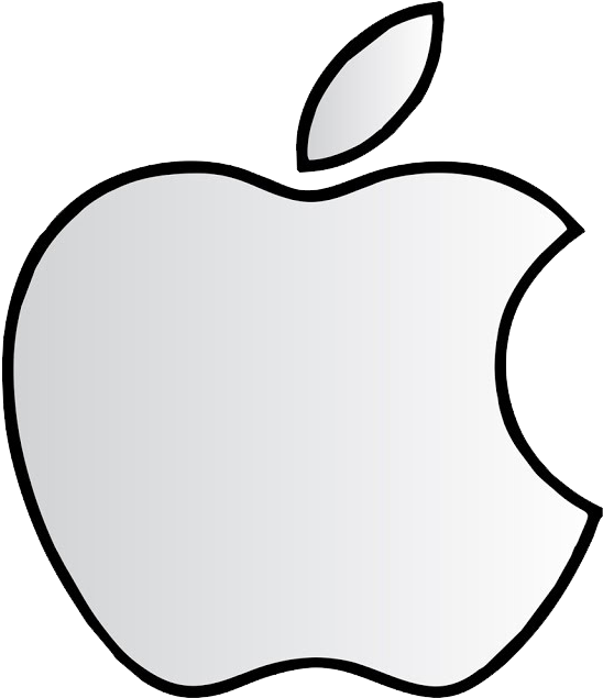 White Apple Logo Graphic PNG