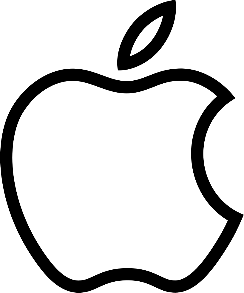 White Apple Logo Icon PNG