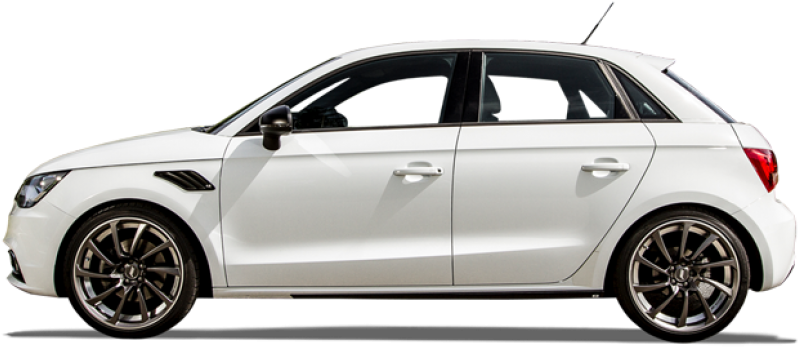 White Audi Hatchback Side View PNG