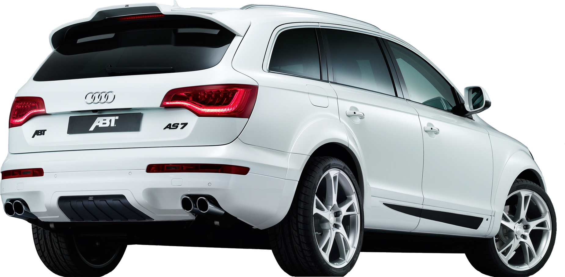 White Audi Q7 A B T Sportsline Rear View PNG