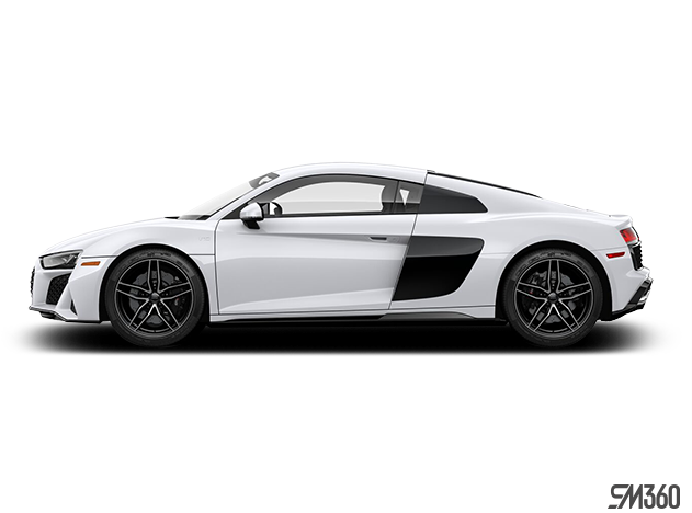 White Audi R8 Side View PNG
