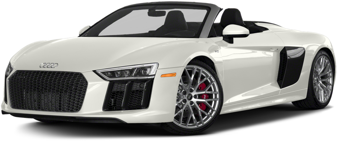 White Audi R8 Spyder Convertible PNG