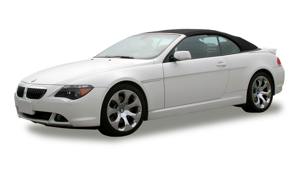 White B M W Convertible Side View PNG