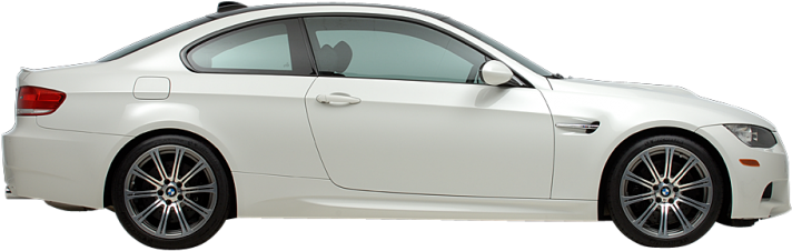 White B M W M3 Coupe Side View PNG